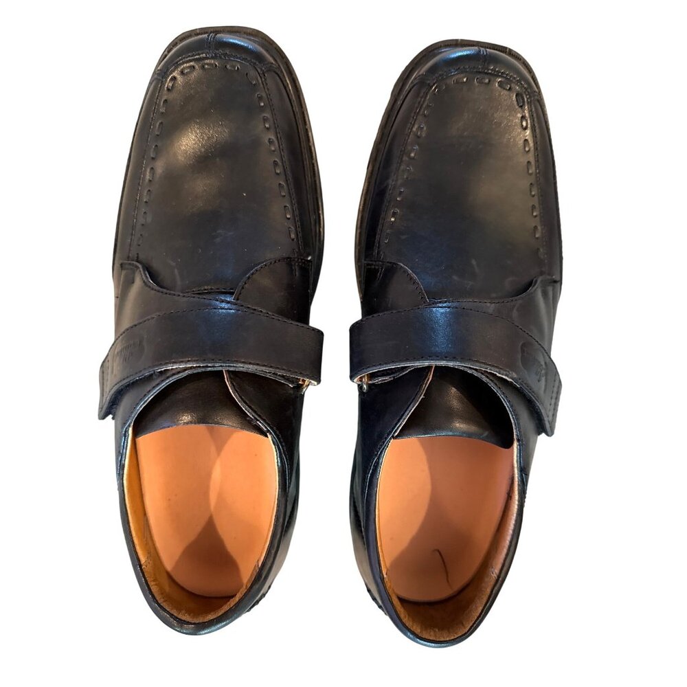 Mens Frank Leather Upper Dress Shoes 9 XW Black Good for Diabetic